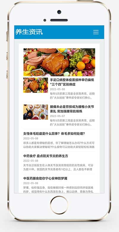 (自适应手机端)HTML5响应式百度MIP三合一养生资讯文章新闻博客类pbootcms模板 pbootcms 第2张 (自适应手机端)HTML5响应式百度MIP三合一养生资讯文章新闻博客类pbootcms模板